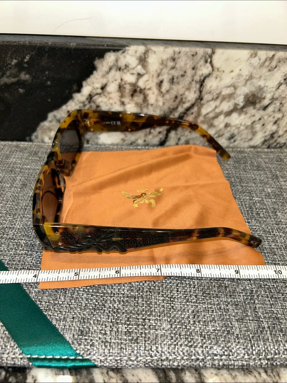 MCM Tortoiseshell Rectangular Sunglasses with Brown Lenses